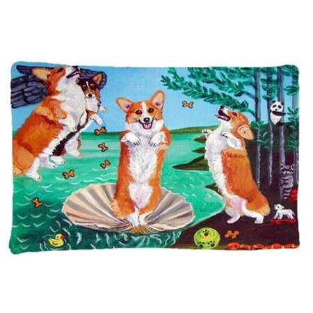 Carolines Treasures Carolines Treasures 7319PILLOWCASE Corgi Birth Of Venus Fabric Standard Pillowcase 7319PILLOWCASE
